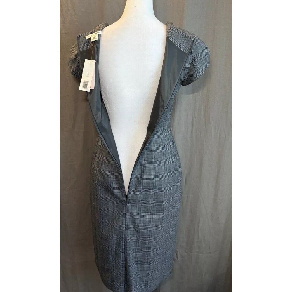 Banana Republic NWT Gray Plaid Square Neck Sheath Dress Size 0 Petite - Picture 6 of 16